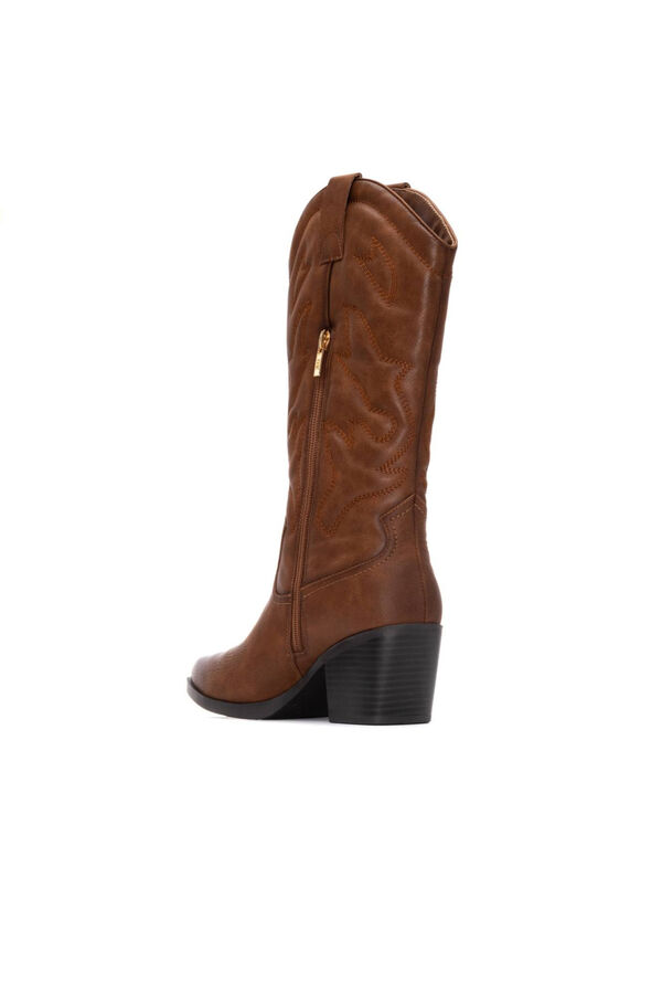 XTI Botas estilo cowboy com fecho-&eacute;clair Castanho