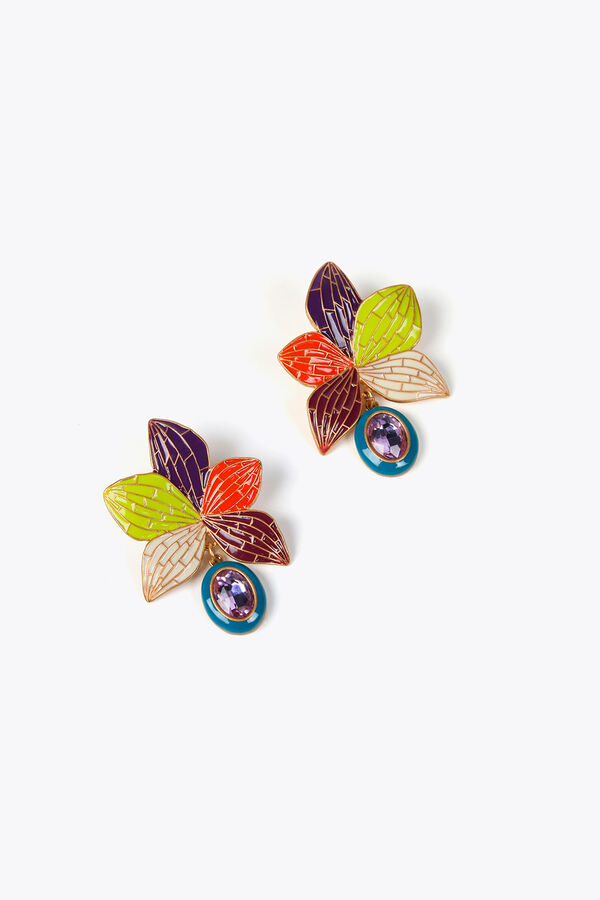 Lola Casademunt Pendientes orquídea Multicolor