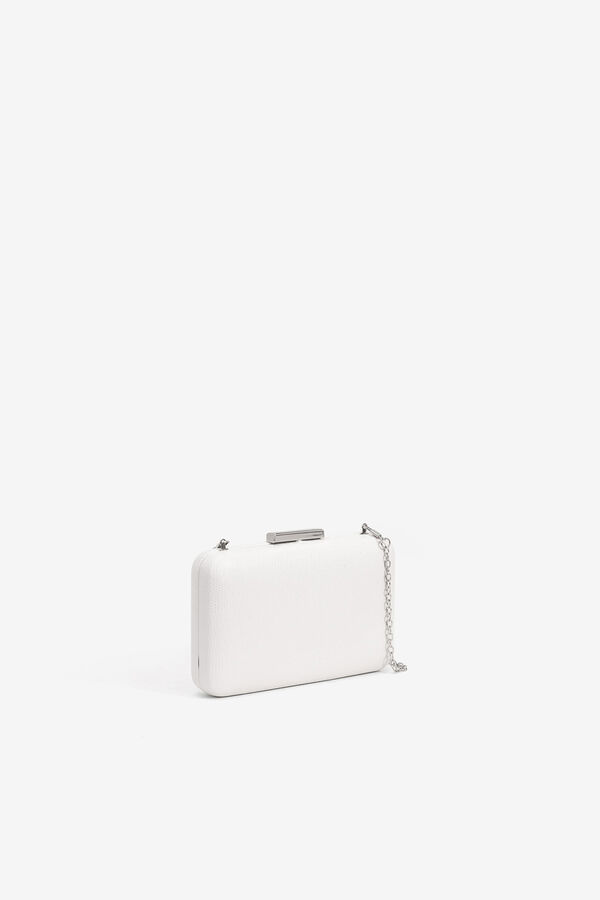 Vilanova Clutch retangular com efeito pele Ecru