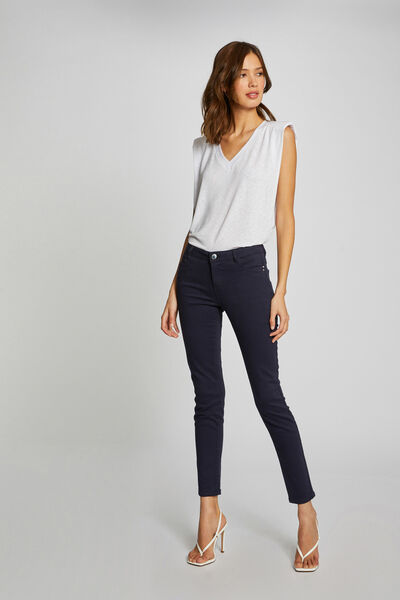 Cortefiel Low rise skinny trousers Navy