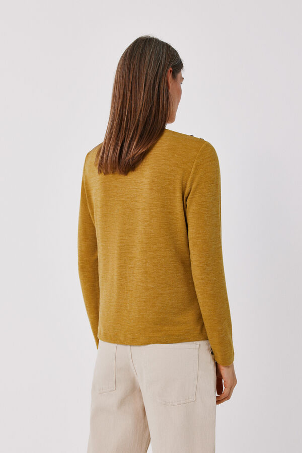 Cortefiel Long sleeve basic T-shirt Yellow