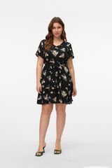 Vero Moda Curve Vestido corto escote pico talla grande Negro