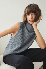 Vila Jersey-Knit neck gilet Grey