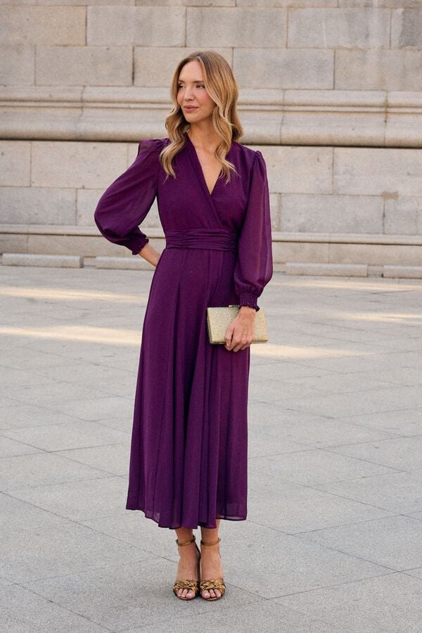 Pol&iacute;n Et Moi Vestido de convidada Moraira Roxo