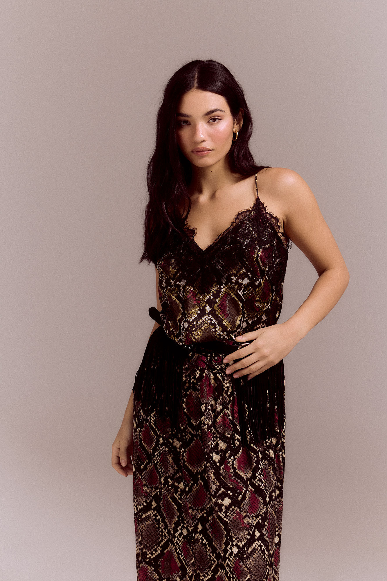 Top lencero estampado serpiente Tops y camisetas de mujer Cortefiel