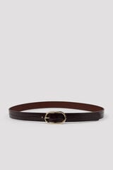 Cortefiel Animal print basic belt Dark brown