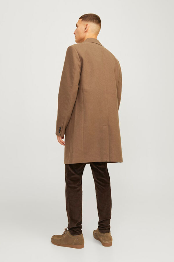 Cortefiel Lapel collar coat Brown