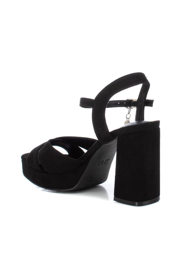 Cortefiel Women's faux suede sandal  Black