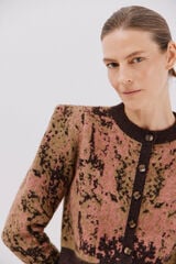 Cortefiel Shoulder pleat jacket Dark brown