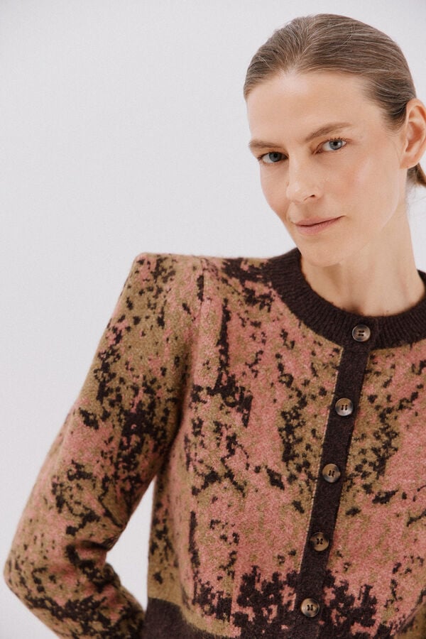 Cortefiel Shoulder pleat jacket Dark brown