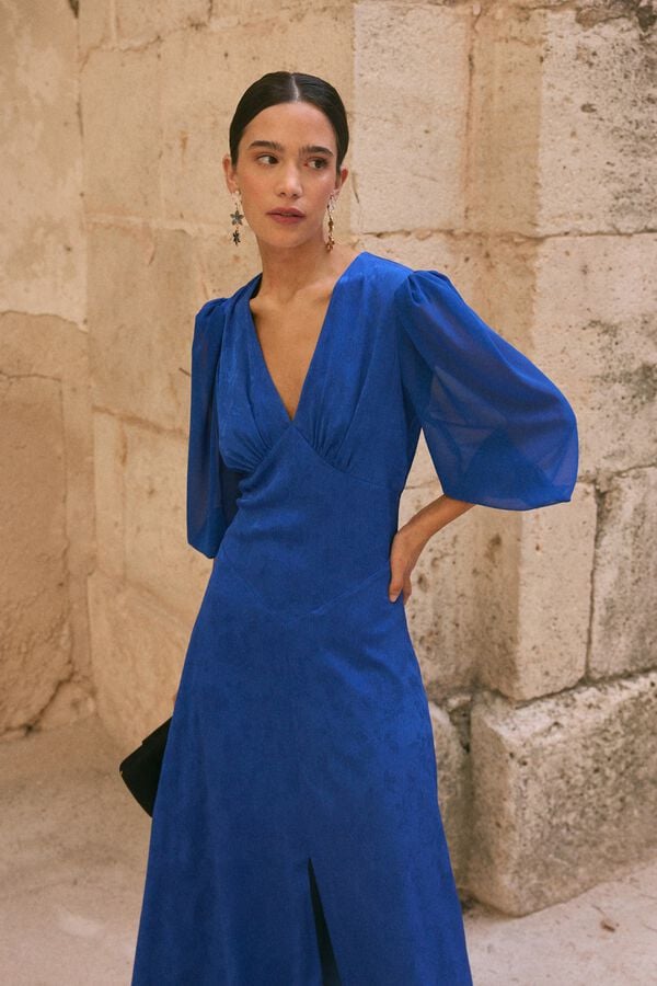 Pol&iacute;n Et Moi Vestido de convidada Azalea Azul