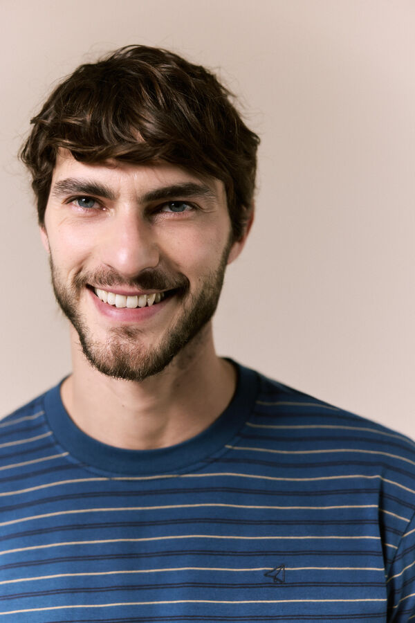 OOTO T-shirt de riscas Azul