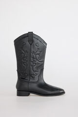 Slowlove Bota de pele plana Preto