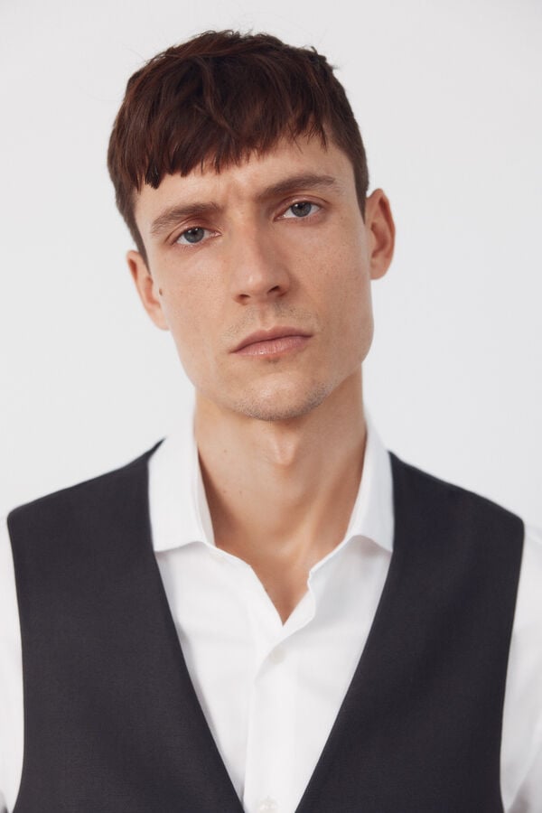 Cortefiel Vest structure XXI Serie Dark grey