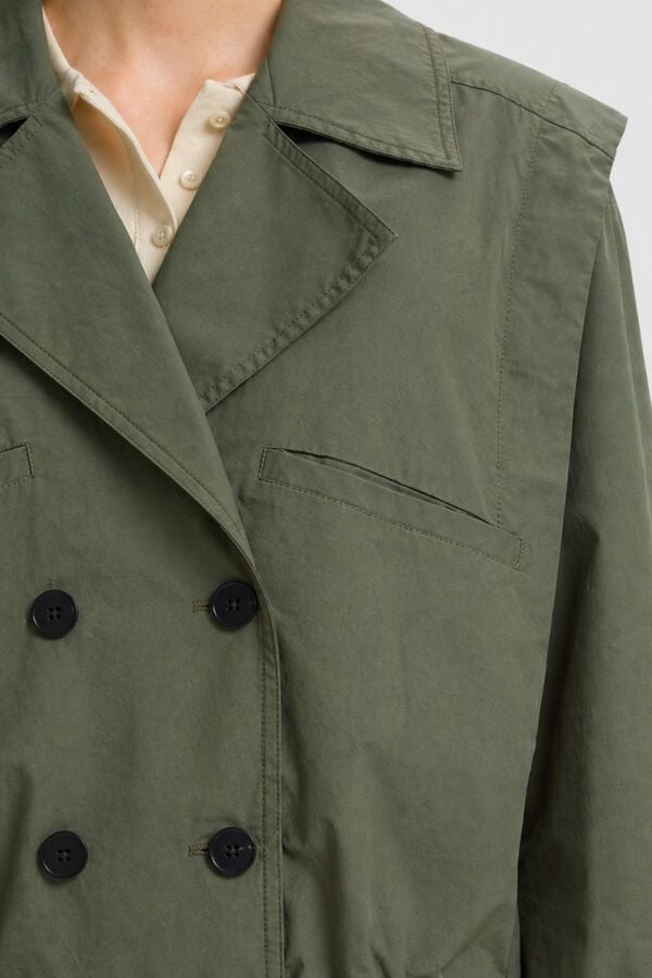 Selected Double-breasted bomber jacket Dark green