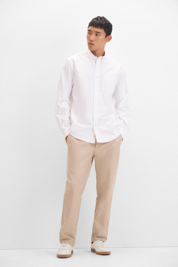 Cortefiel Plain Oxford shirt White