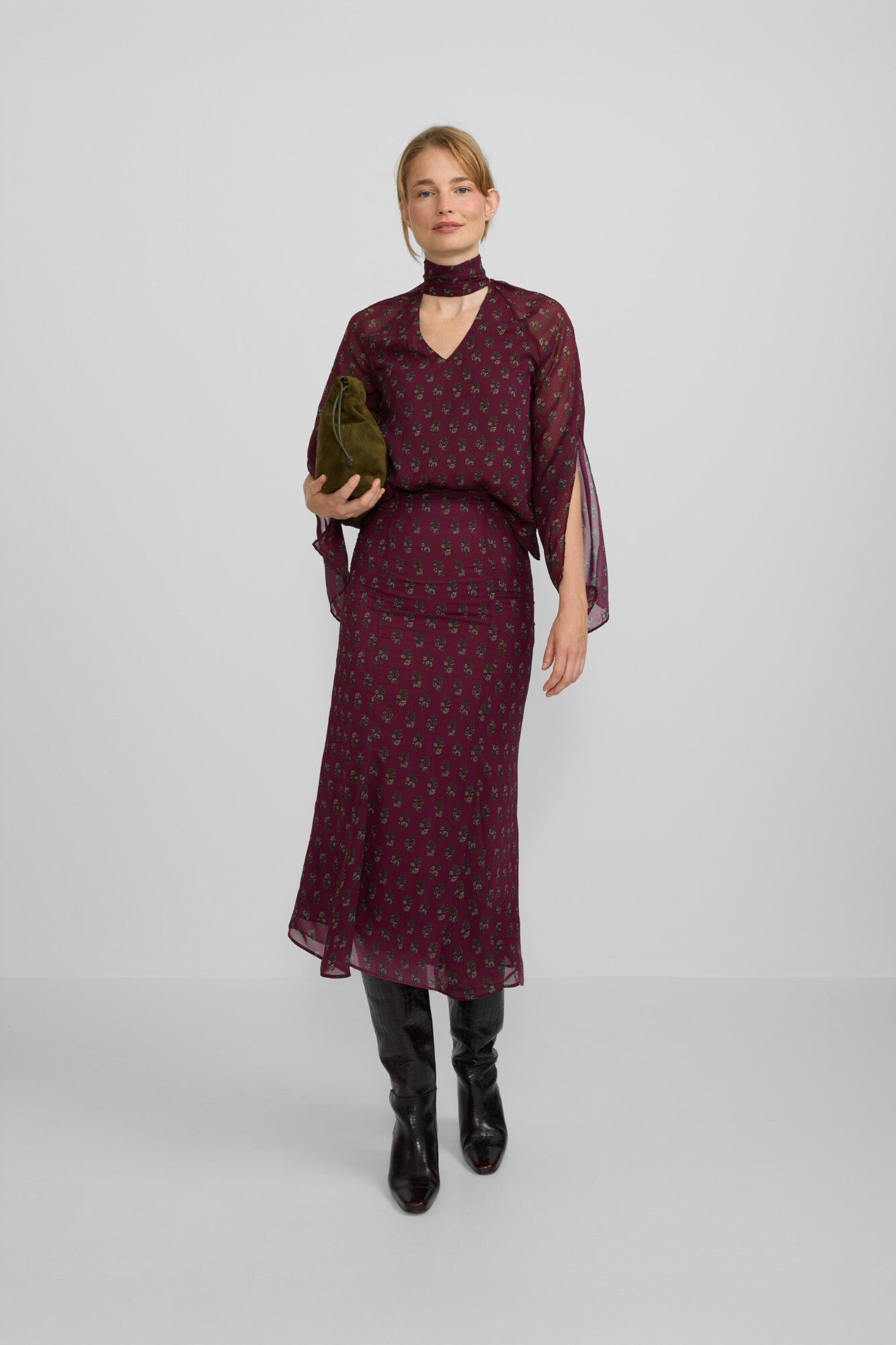 Silbon Blusa cuello estampado motivos