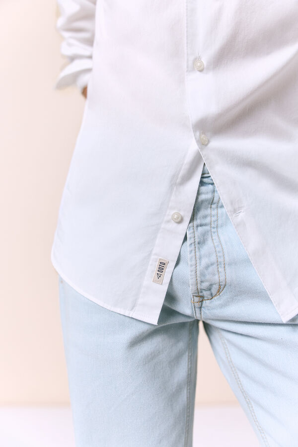 OOTO Poplin plaid long sleeve shirt White