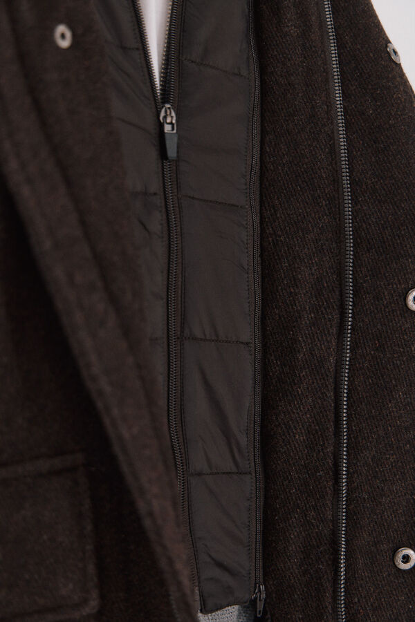 Cortefiel Coat with removable lining Dark brown