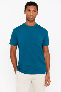 Cortefiel Camiseta básica bolsillo Azul