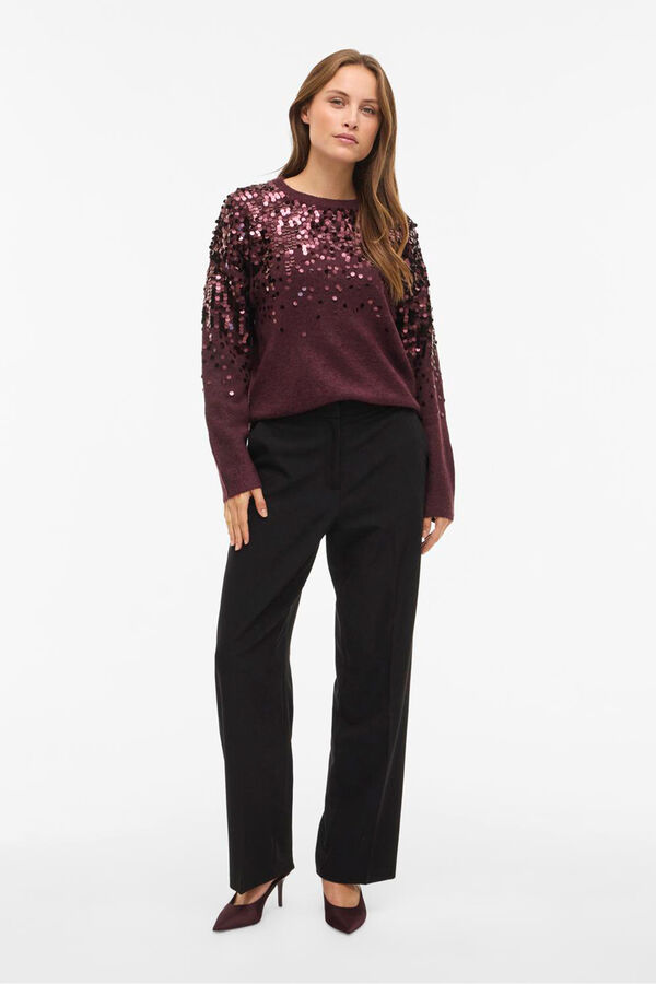 Vila Camisola de malha com malha Roxo