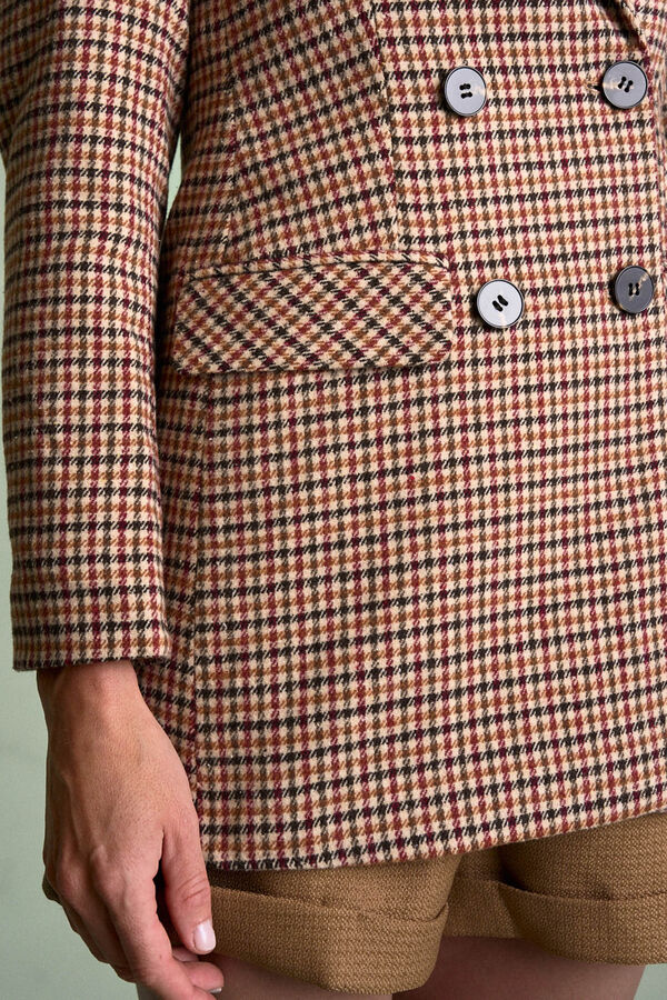 Polín Et Moi Blazer xadrez Hatty Castanho