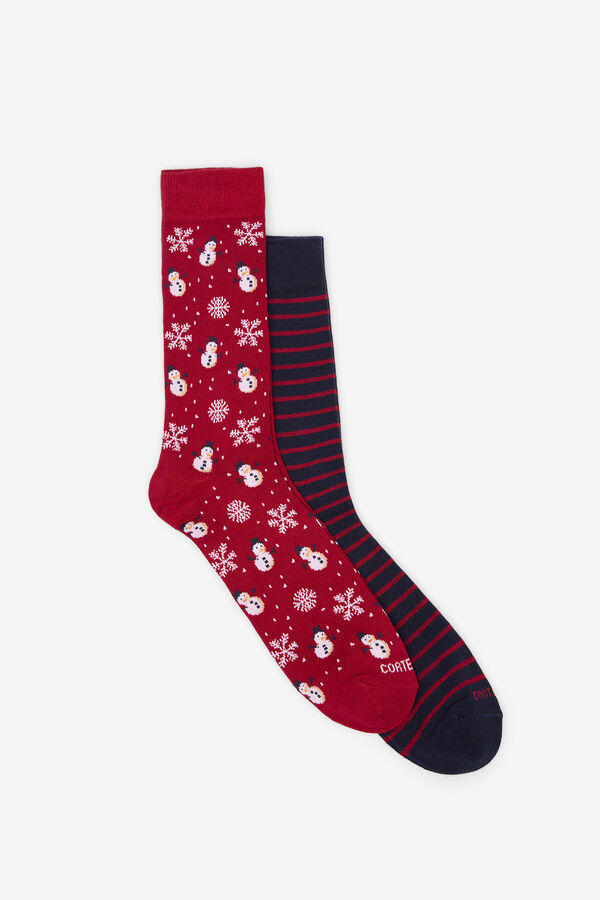 Cortefiel Box of 2 gift socks Red