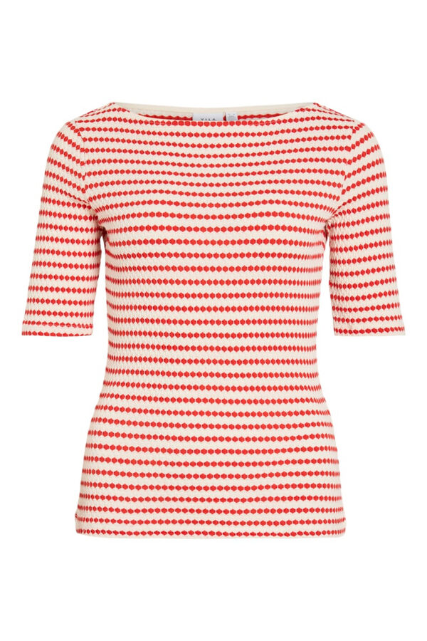 Vila Top de manga 2/4 com gola barco Tostado