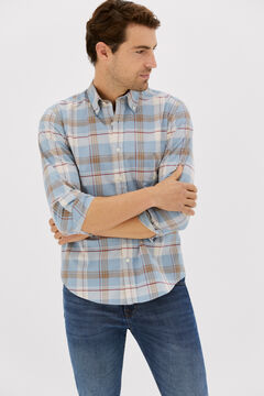 Cortefiel Casual checked shirt Blue