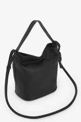 Zubi Bolsa bucket M de pele Preto