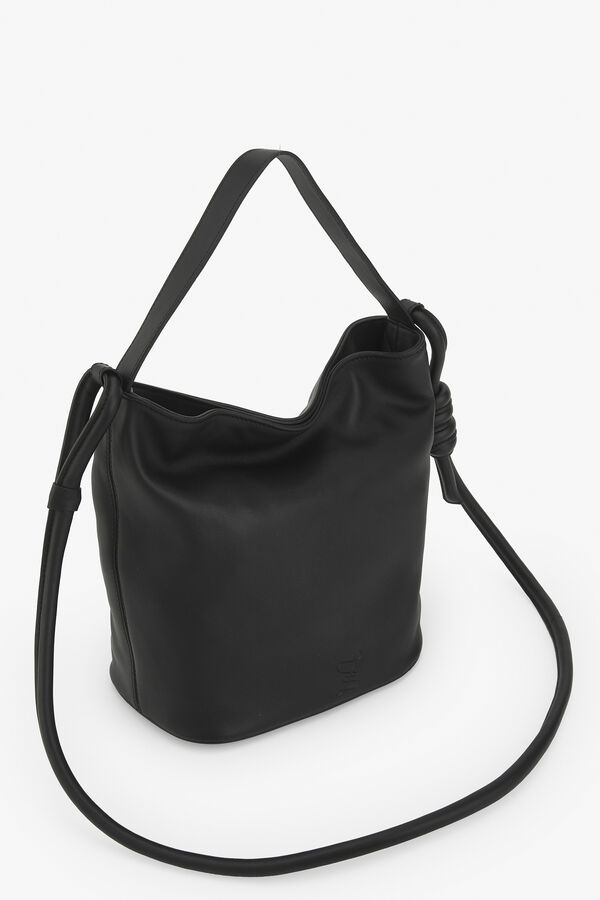 Zubi Bolsa bucket M de pele Preto