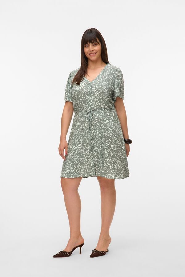 Vero Moda Curve Vestido curto gola em bico Verde