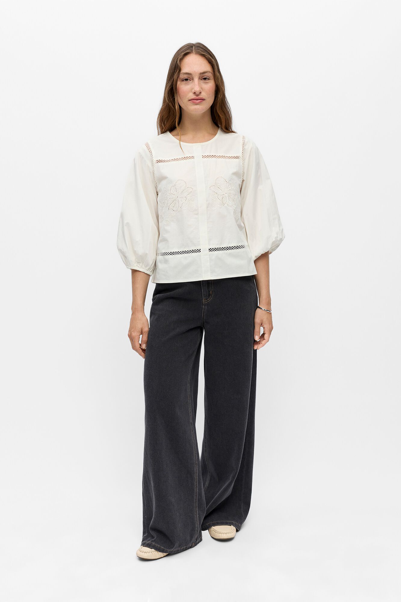 Object Blusa bordada em algod&atilde;o