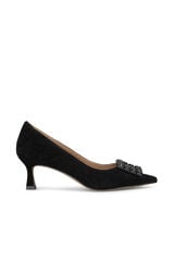 Cortefiel Medium heel shoe with clasp Black