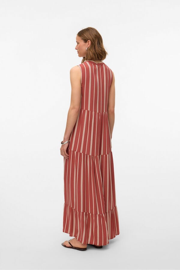 Vero Moda Vestido midi com folhos Vermelho