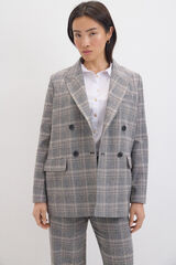 Cortefiel Checked crossed blazer Multicolour