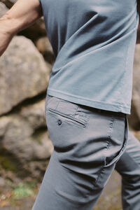 Cortefiel Slim-fit chinos with elasticated waistband Grey