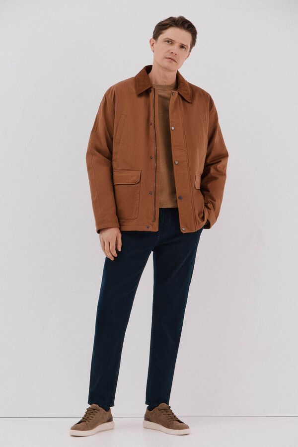 Cortefiel Jacket with combined neck Brown