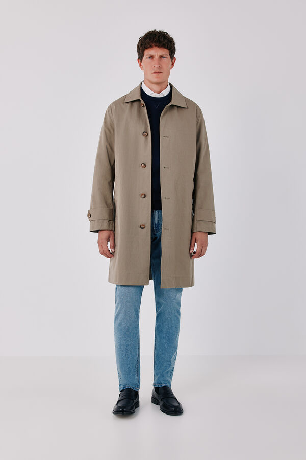 Cortefiel Cotton trench Brown