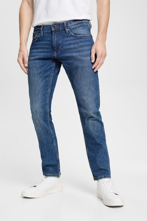 Cortefiel 5-pocket stretch jeans with organic cotton Blue