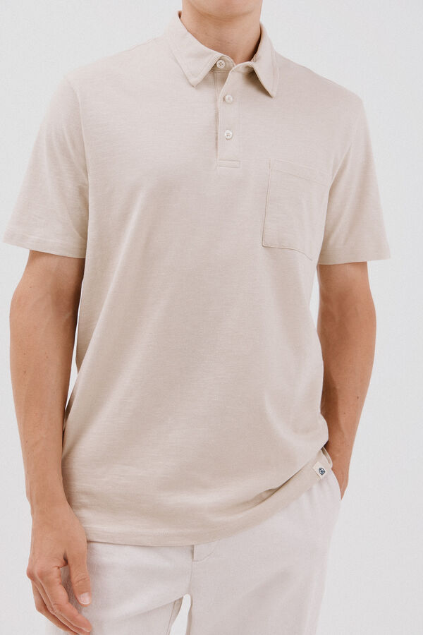 Cortefiel plain polo Beige