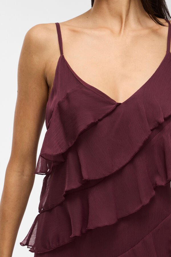 Vila Vestido de fiesta midi con volantes Morado