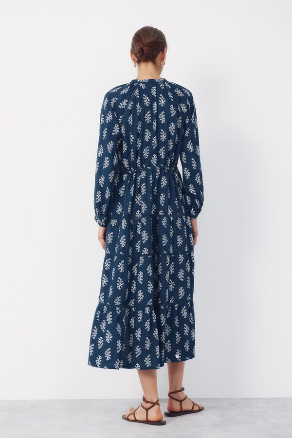 Cortefiel Printed dress Printed blue