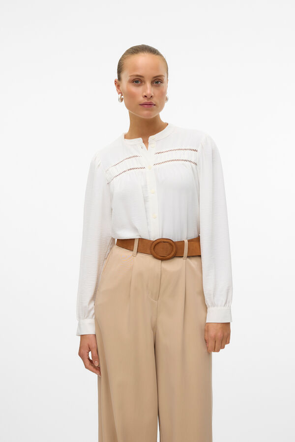 Vero Moda Camisa de manga comprida com aberturas  Branco