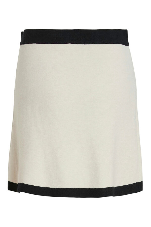 Vila Saia curta de malha com viscose Branco