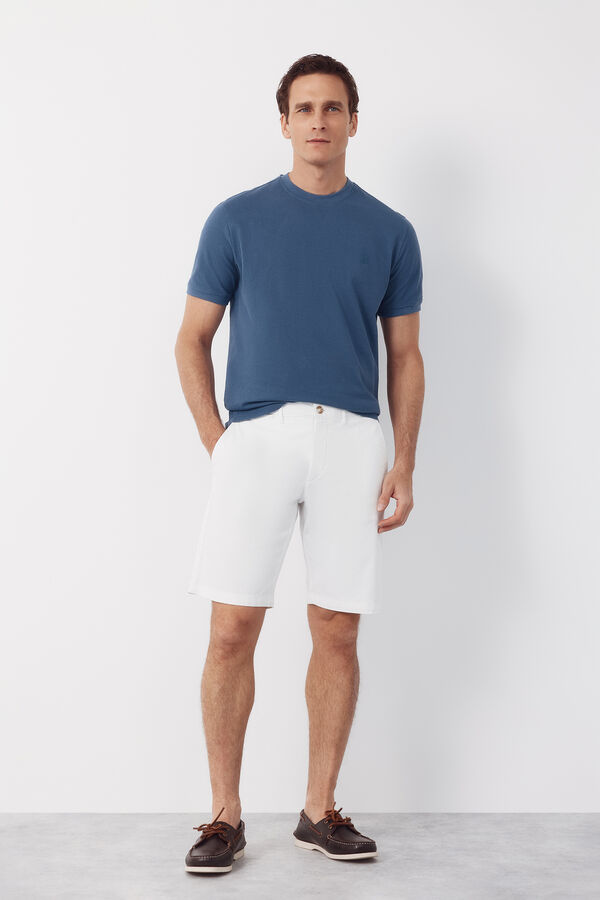 Cortefiel Piqu&eacute; basic T-shirt Blue