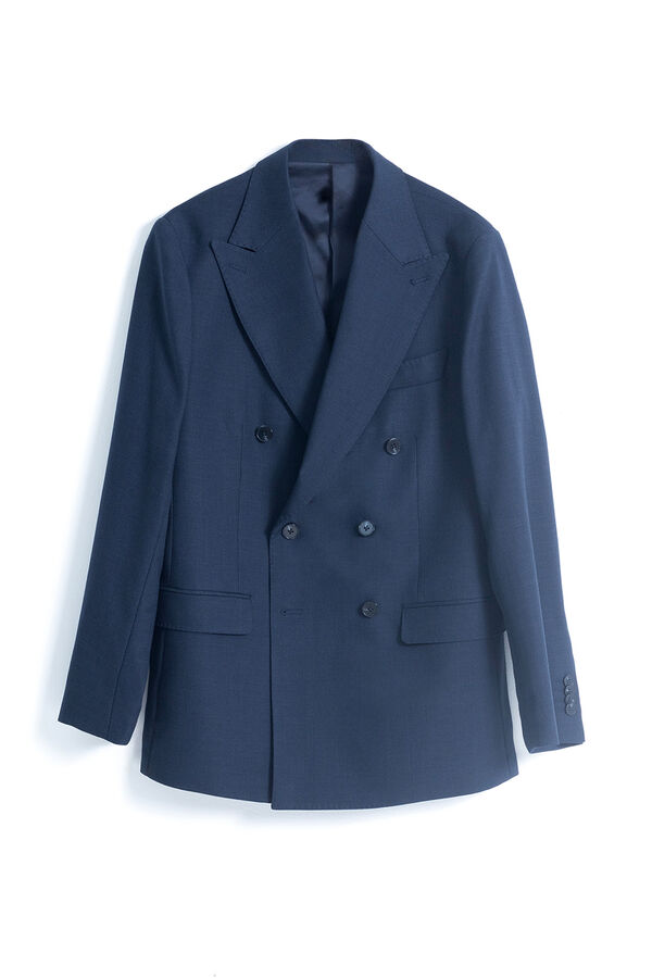 PuroEGO Blazer trespassado duplo slim fit Azul