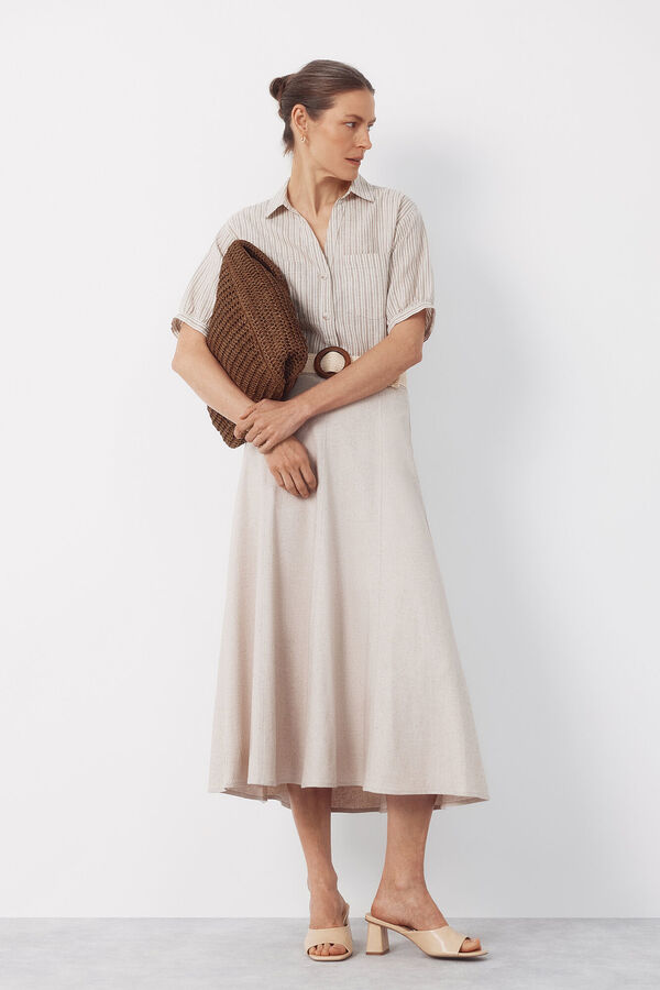 Cortefiel Rustic short sleeve shirt Printed brown