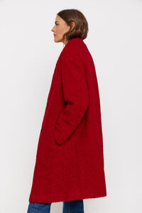 Cortefiel Soft bouclé coat Red
