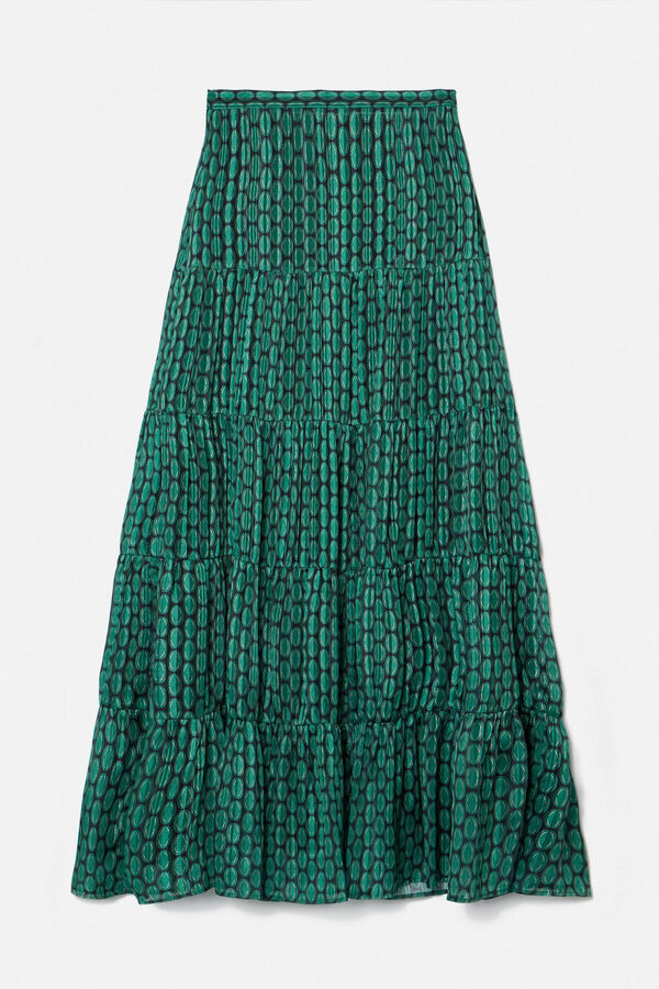 Cortefiel Gerbe Event Collection skirt Printed green